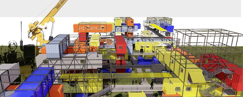 Micro housing is in fact a vestibule of a village to enhance communal activities