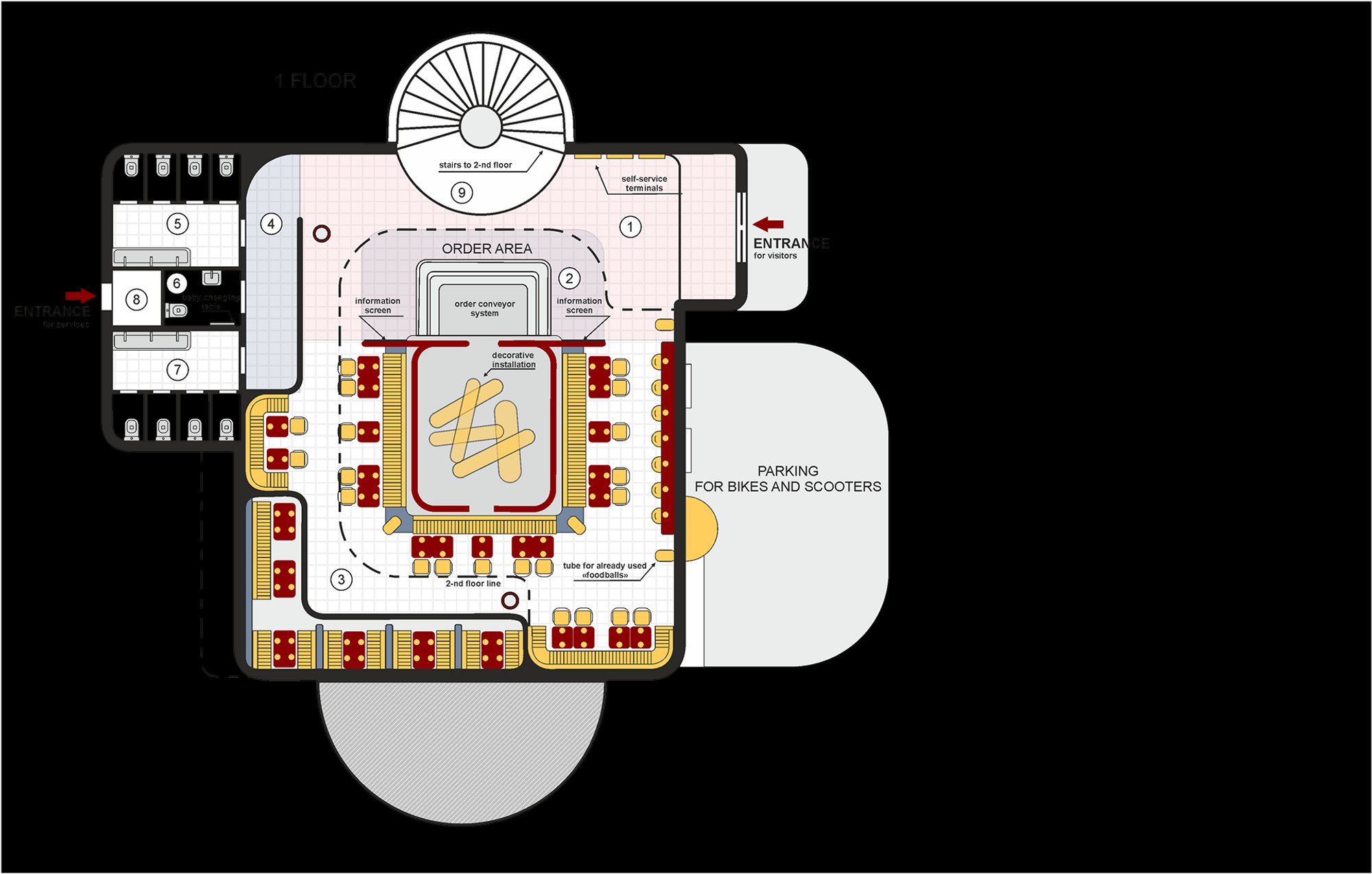 Plan of zones (1-st floor)