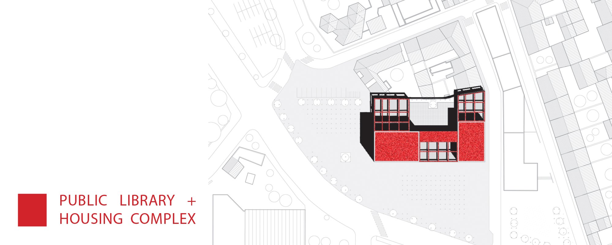 Public library and housing complex