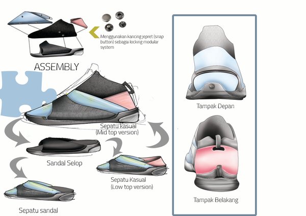 modular shoes for traveler