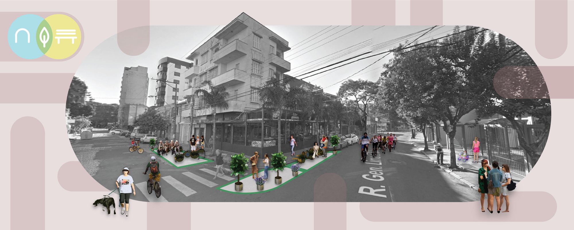 A furniture that aproximates cyclists and pedestrians