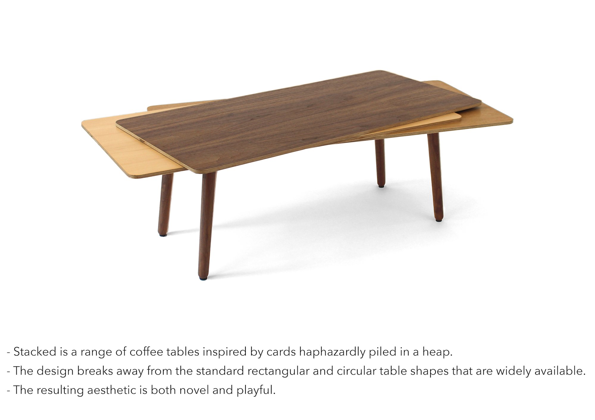 Stacked Coffee Table - Walnut Top