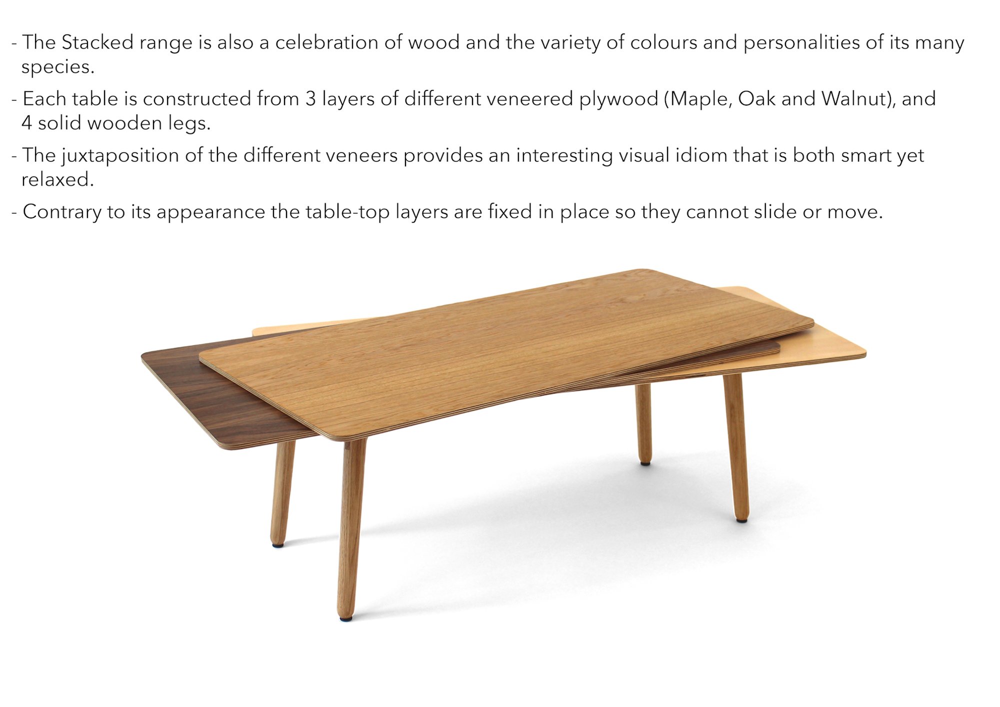 Stacked Coffee Table - Oak Top
