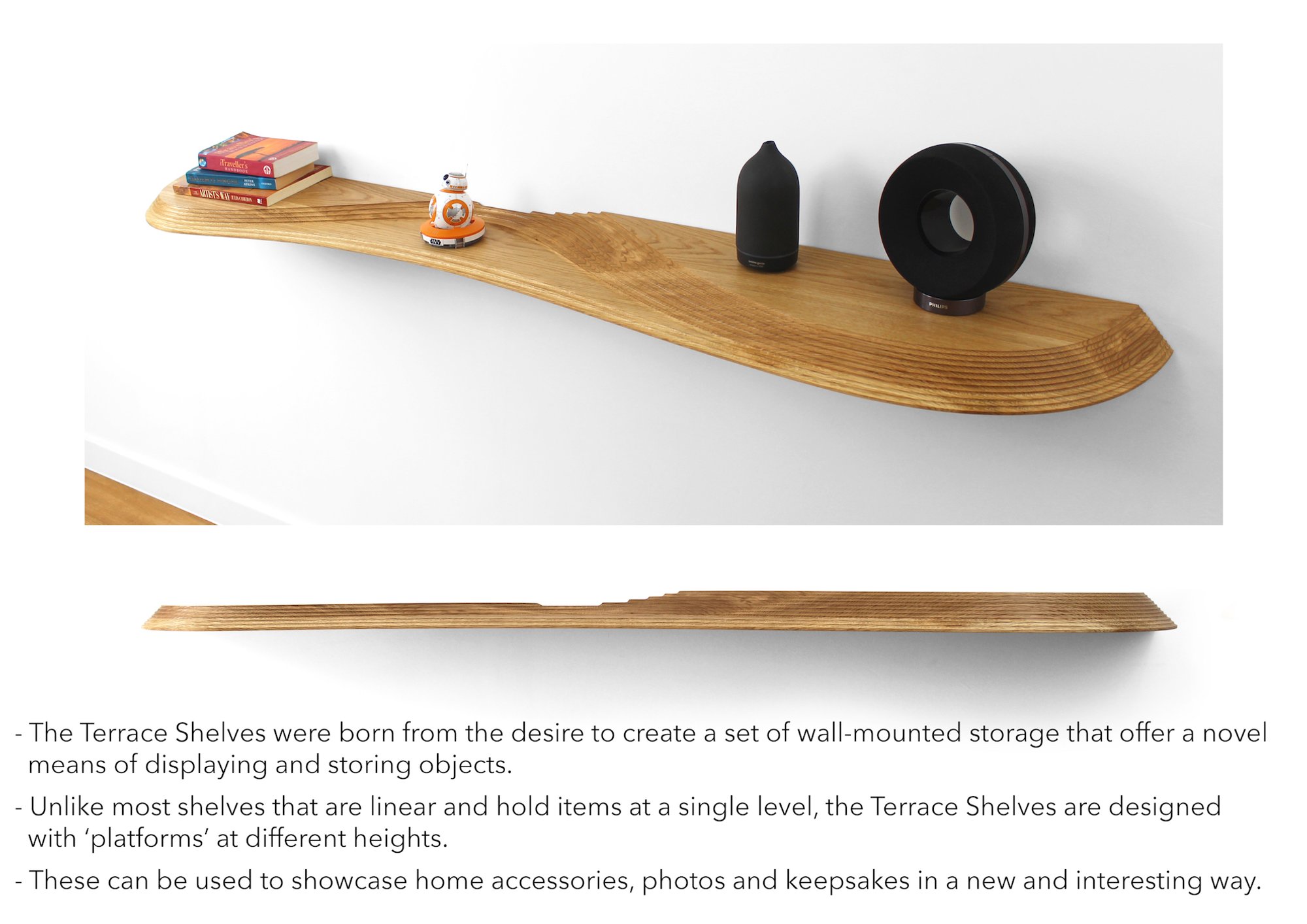 Terrace Wall Shelf (Long) in Use