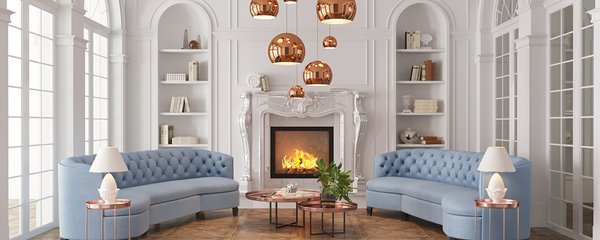 Classic interior designed on the basis of enfilade arrangement of corridor