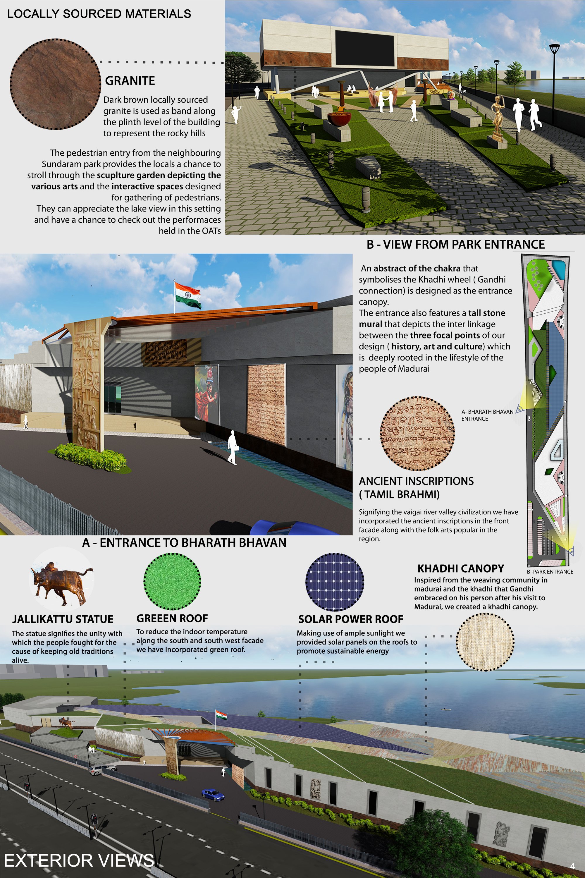 Exterior views and design elements