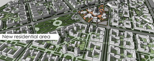 New residential area on the territory of the former airfield in the city of Taganrog, Russia