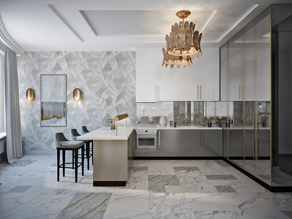 Elegant interior based on the best Art Deco traditions