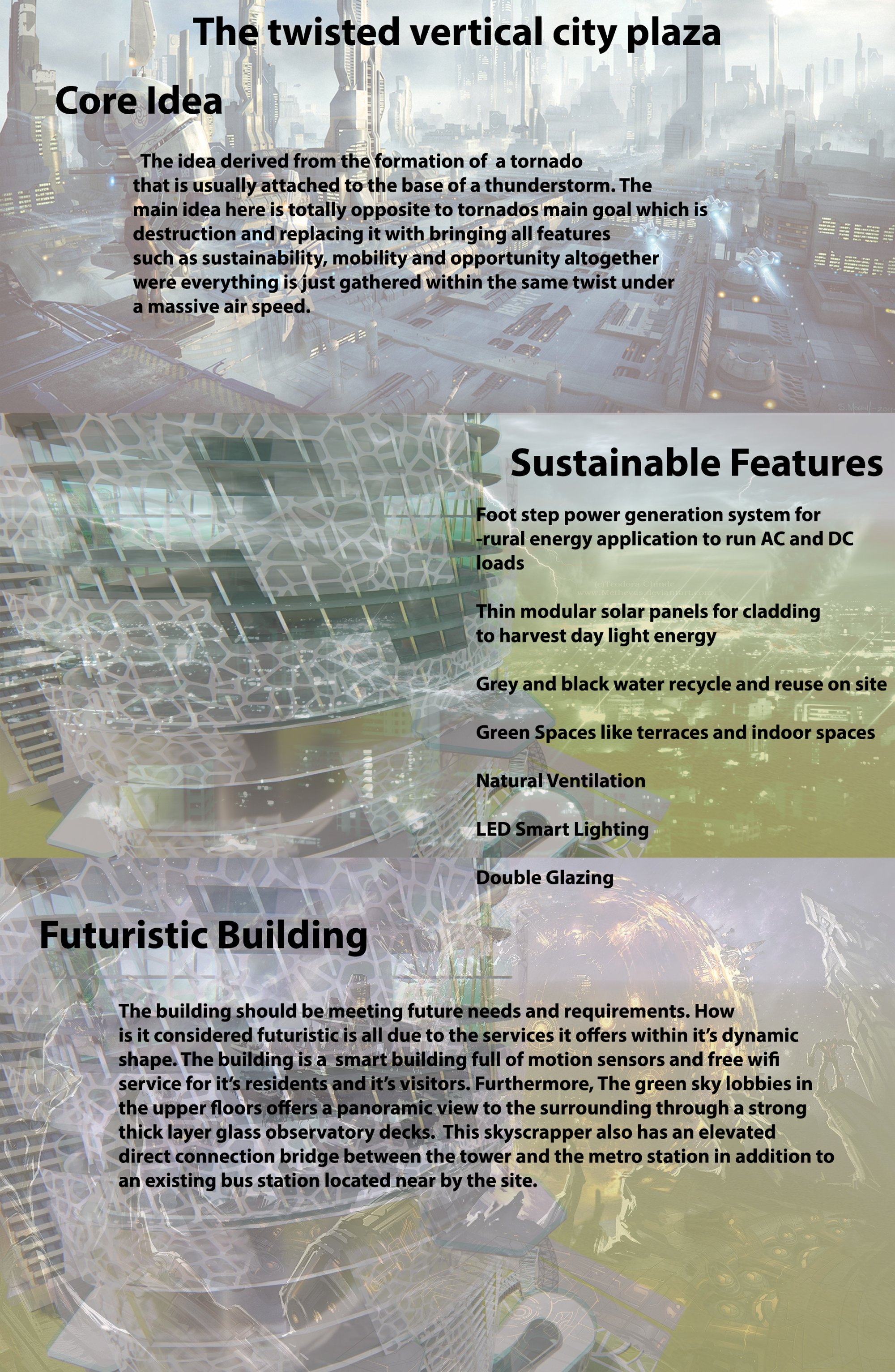 The twisted vertical city plaza