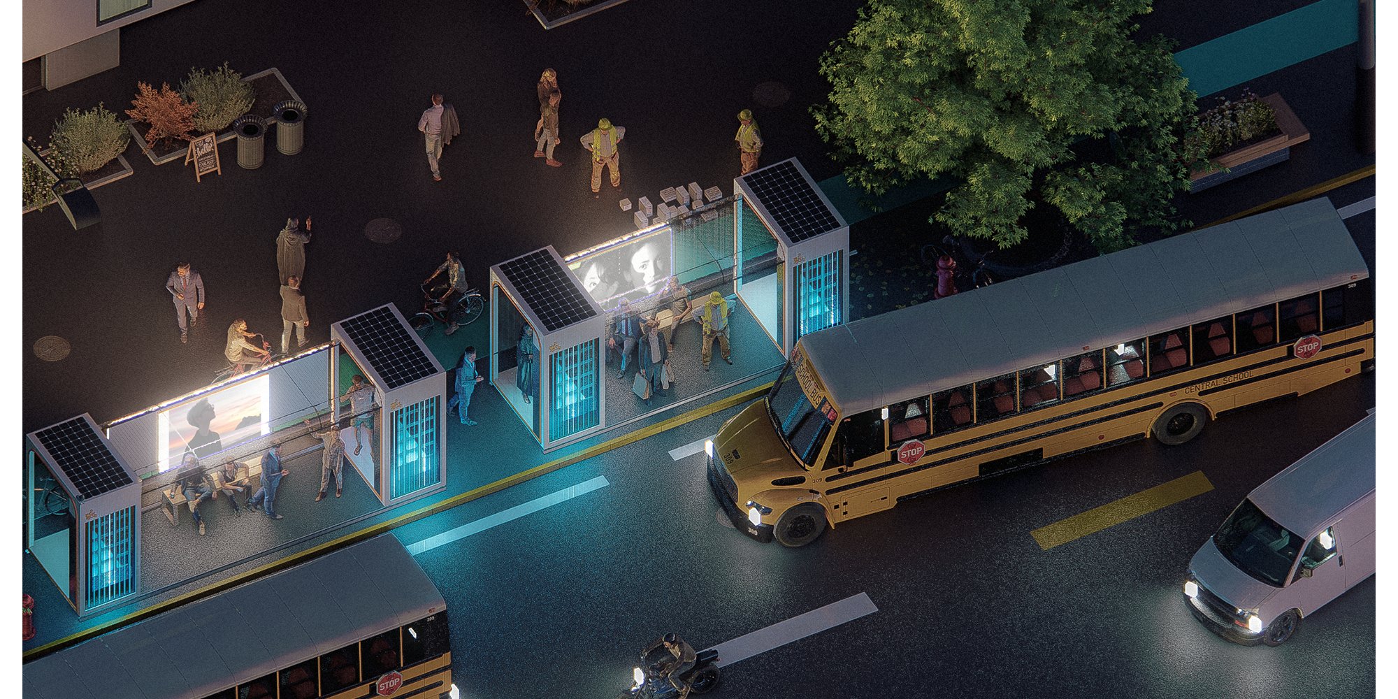 Logistics bus stop