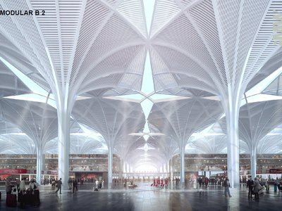 Research of origami large span pavilion