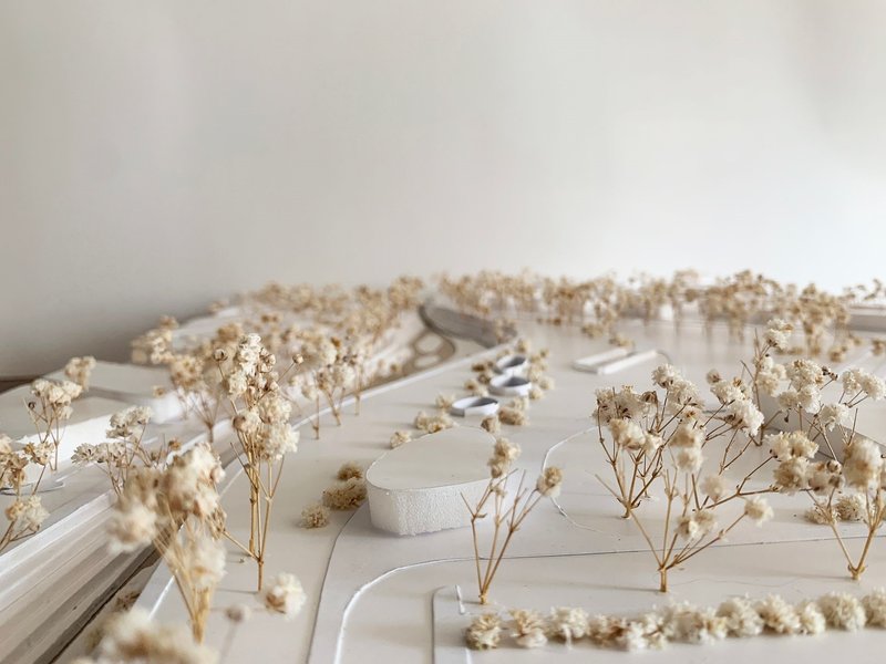 Scale model showcasing La Via dell’Acqua's design and landscaping.