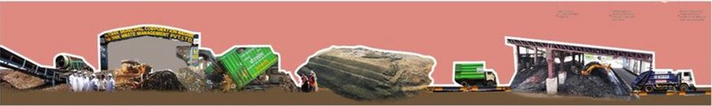 Process flow of waste management,emphasizing sustainable practices and efficient handling of organic and solid waste