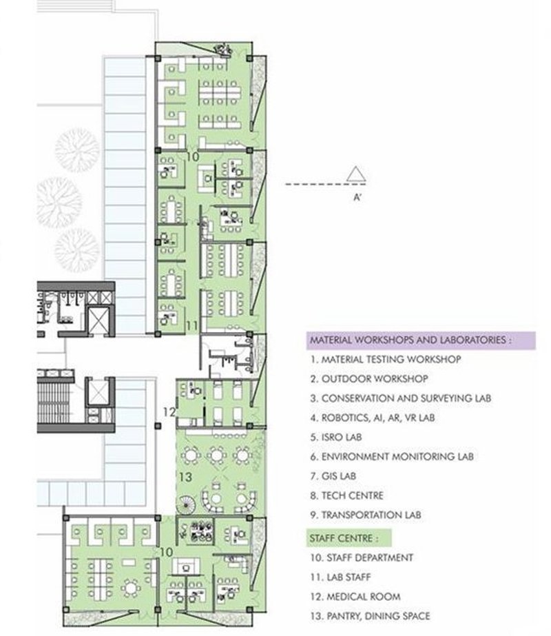 INTERSECT floor plan: Labs, workshops, and staff areas.