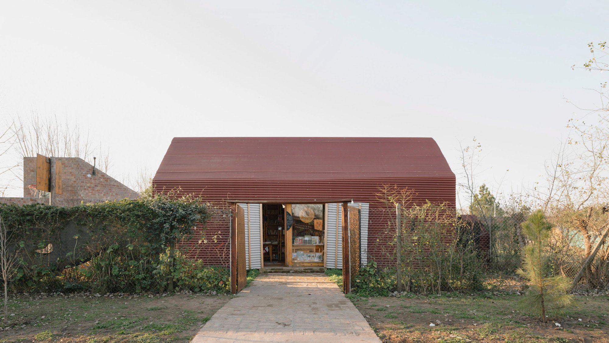 A Red House Library: A Minimalist Architectural Gem