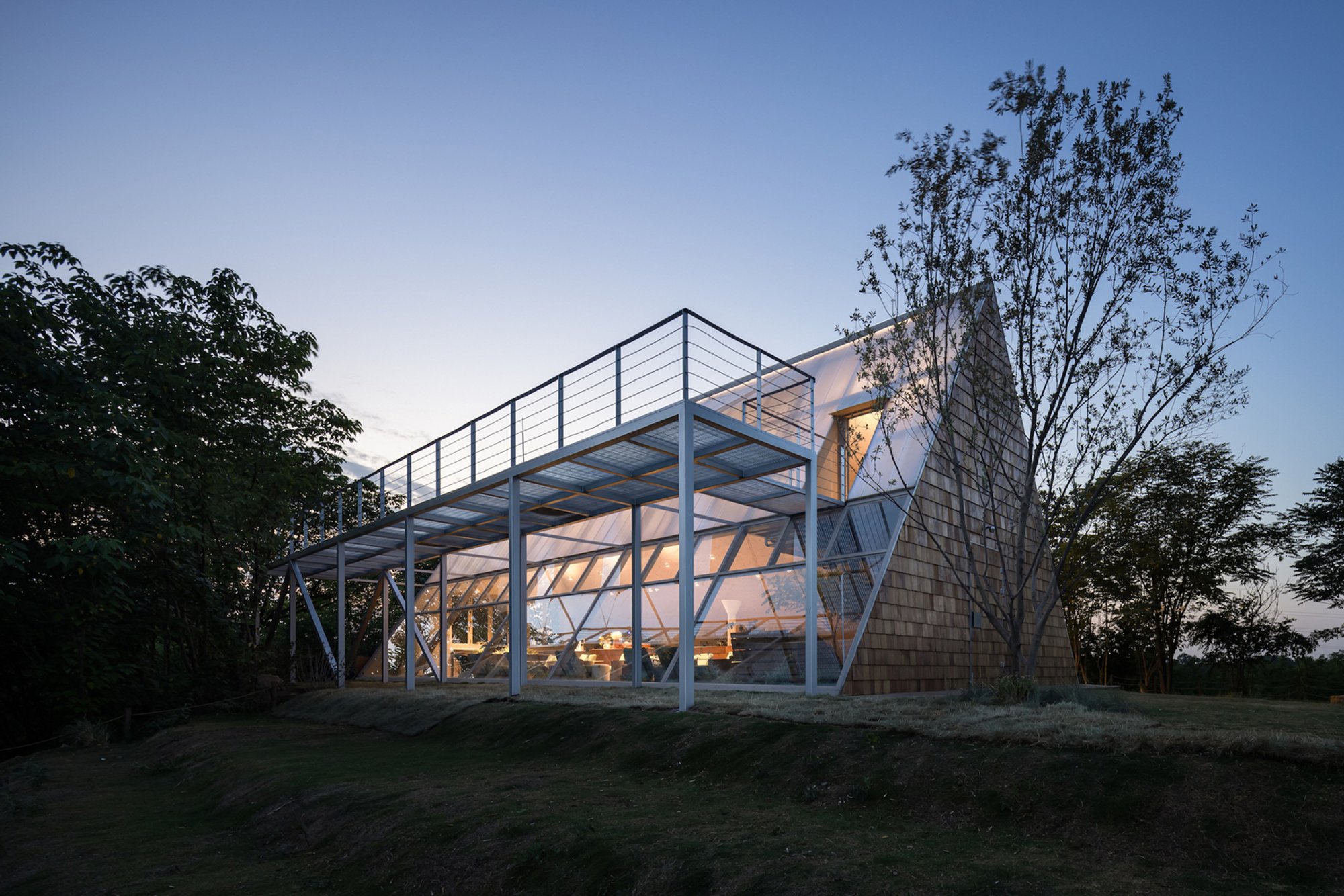 Zhicang Coffee: A Masterpiece in Triangular Prism Architecture Design by MOS Wood & Stone Design