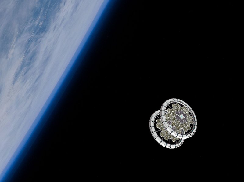 &nbsp;A rendered view of the modular ring, showcasing solar panels and structural integrity.