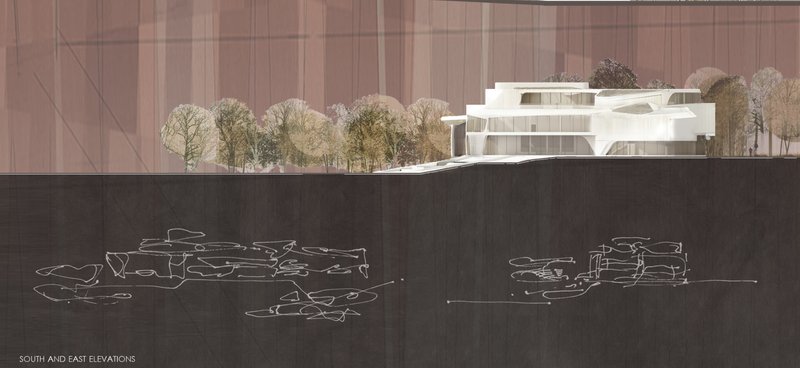 South and east elevations of the Cultural Centre