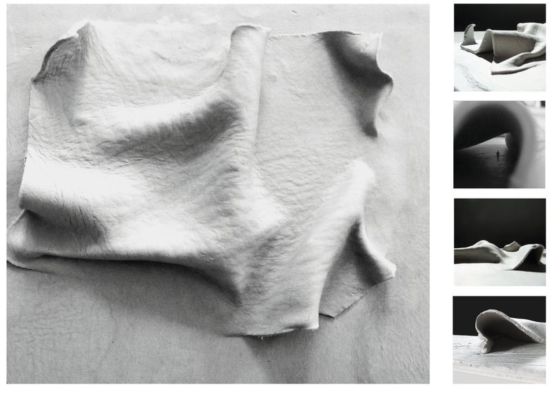 Plaster modeling captures the tactile and visual essence of 'Under the Boulders.