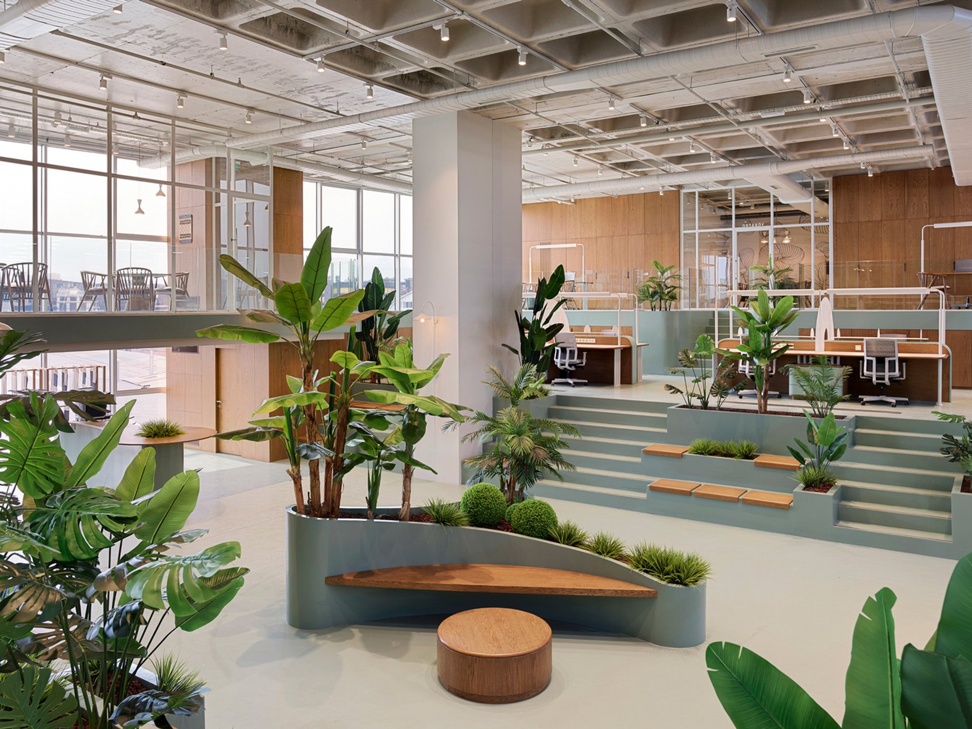 Industrial Office and Dining Area Design by Zemberek Design: Merging Functionality with Human Experience