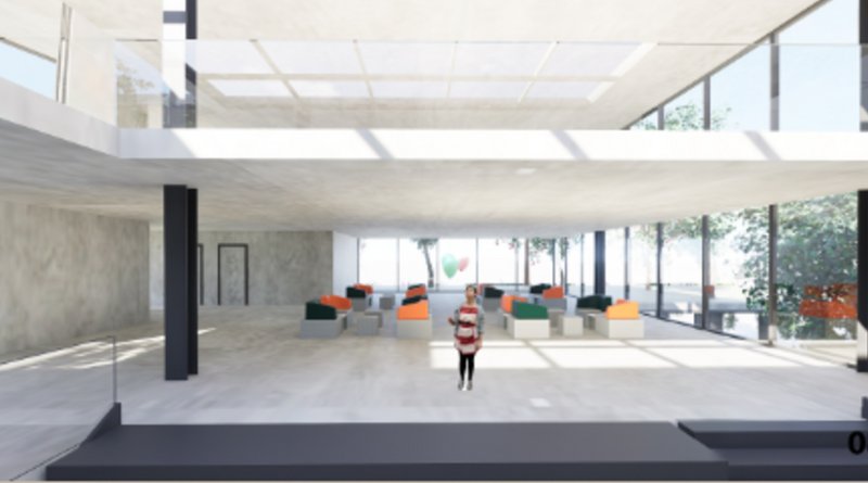 A vibrant multi-functional area emphasizing inclusivity and connectivity.