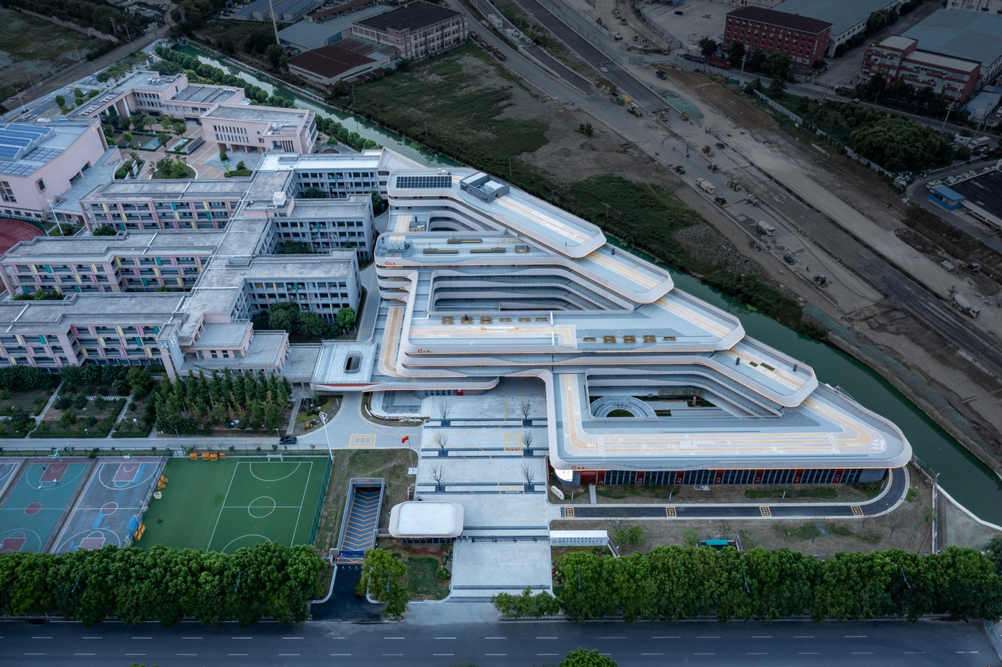 Innovative High-Density School Campus Design: Wuxi Xinfang Experimental Middle School by c+d Design Center
