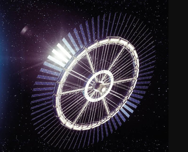 Orion Station's bicycle-wheel design provides artificial gravity and modular efficiency.