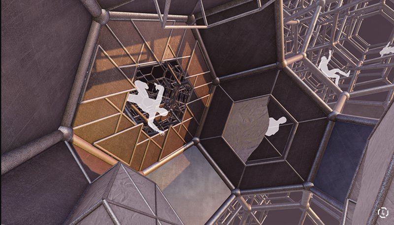Perspective of the interior living spaces with adaptable designs.
