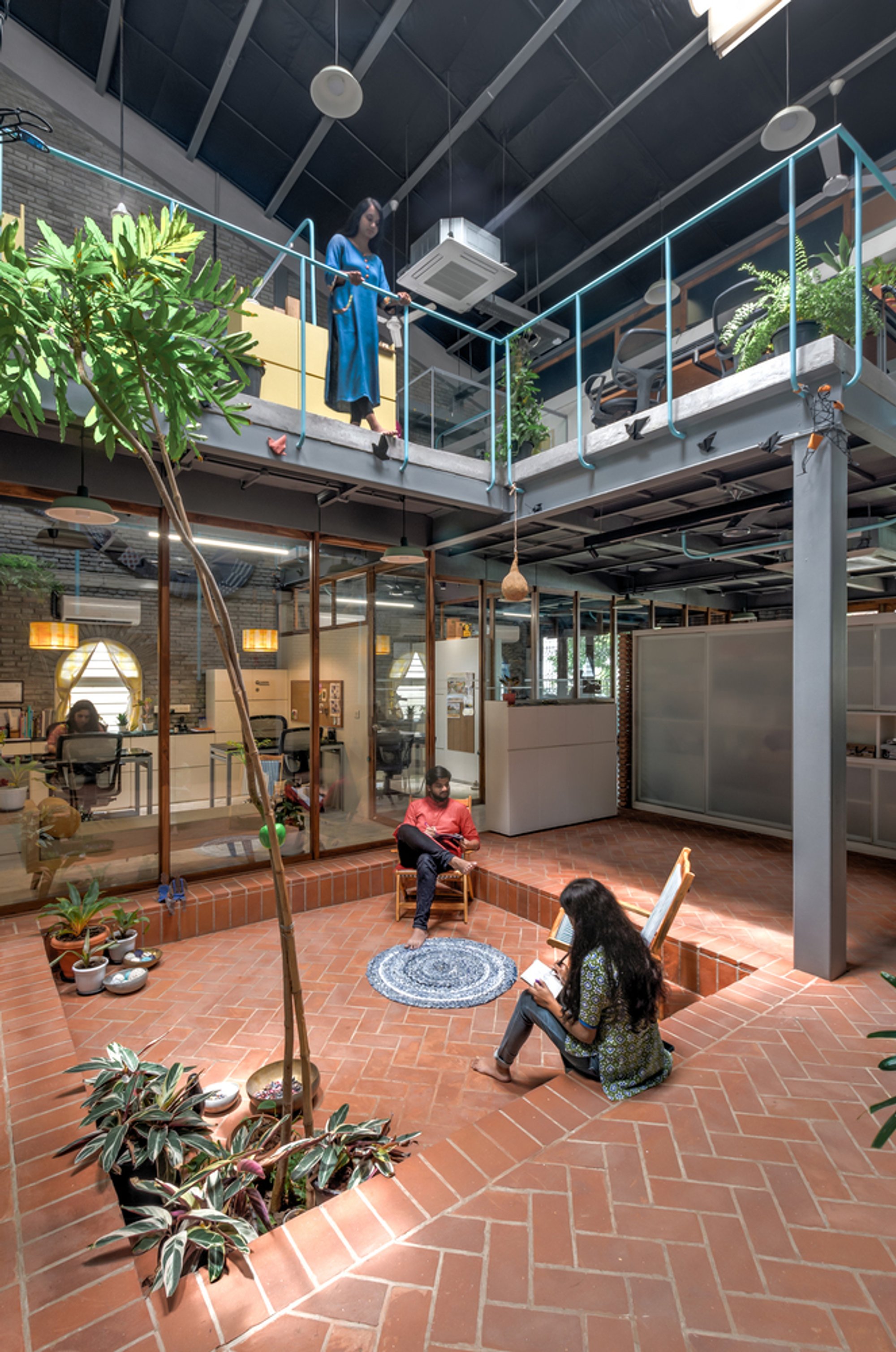 AANGAN Architects Builds a Courtyard Office in India That Breathes Through Brick and Light