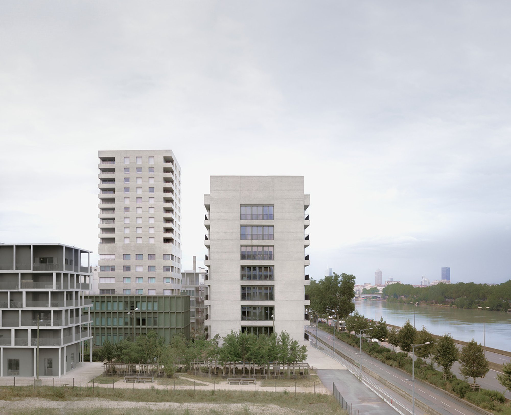 David Chipperfield Architects Shapes a Concrete Quarter on Lyon's Confluence Waterfront