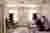 This image depicts the interior of a hospital room, characterized by its minimalist design and clini