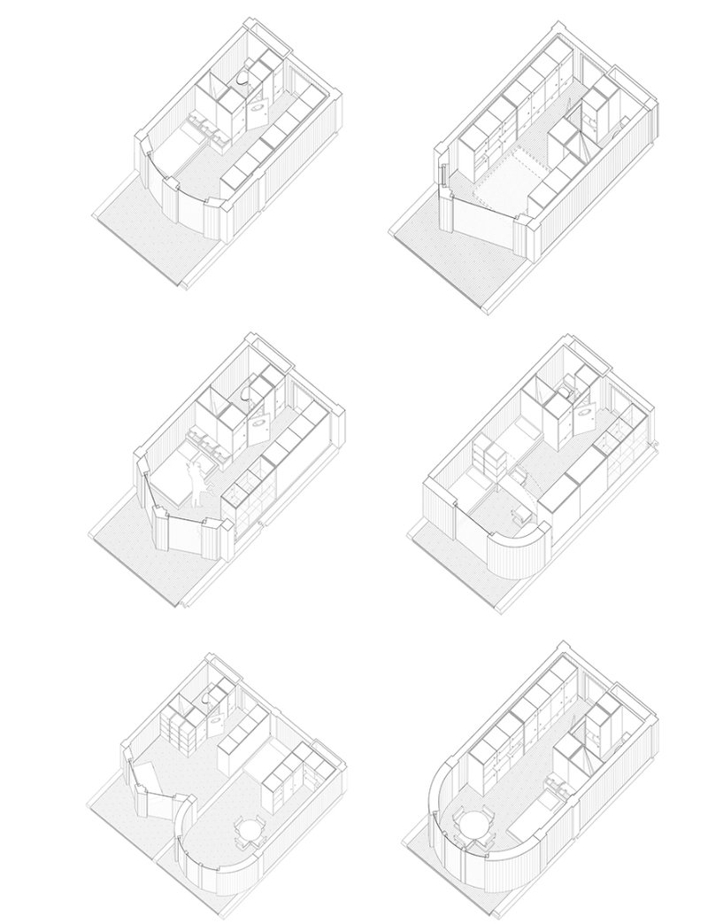 Detailed unit layouts offering insight into the variety and functionality of living spaces.