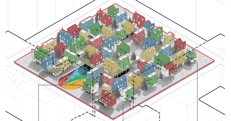 A detailed ground floor plan emphasizing open spaces, community zones, and practical design.