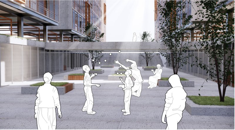 A communal area designed for relaxation and interaction, encouraging a strong sense of community among tenants.