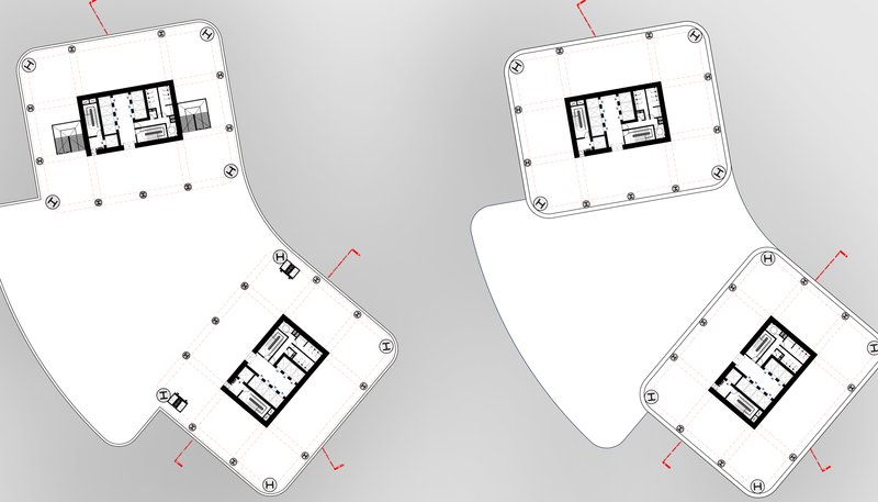 Modular plans showing the connection between different building sections for functionality and flow.
