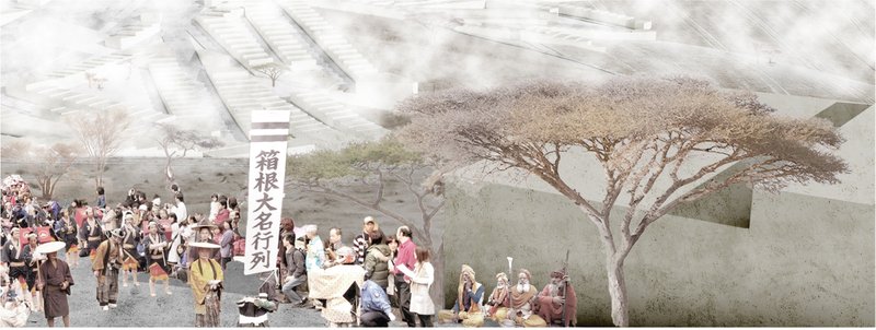 Procession showcasing the vibrant cultural expressions of diverse global communities under the shade of iconic desert trees.