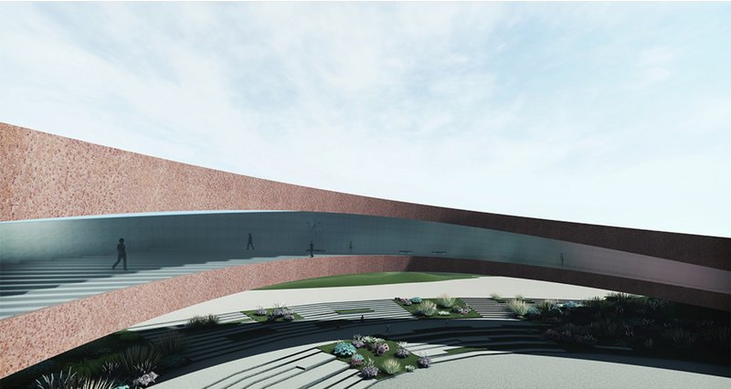 A seamless fusion of sustainability and cultural storytelling, this curved architectural marvel embodies renewal and environmental harmony.