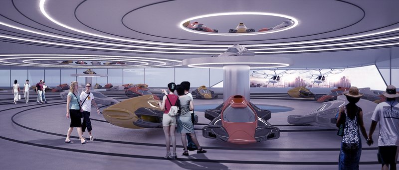 The futuristic Sky Pod Terminal reimagines urban mobility, blending sleek design with cutting-edge transportation technology.