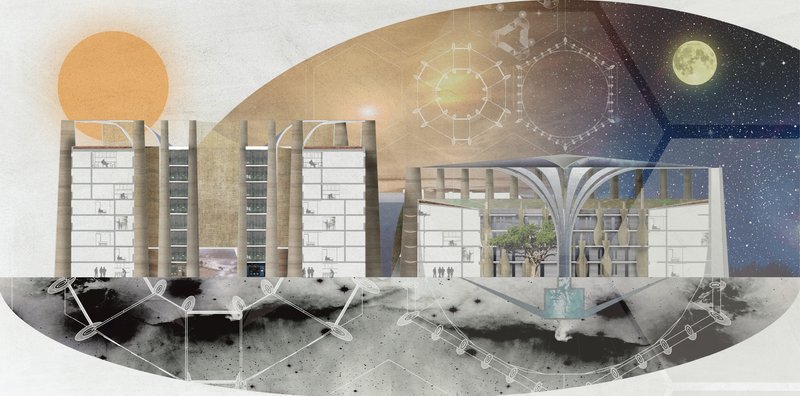 Hexagon City blends innovative design with low-tech sustainability, showcasing energy-efficient.