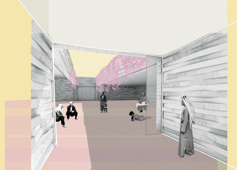 A vibrant community courtyard where design fosters connection, creativity, and inclusivity in a harmonious architectural setting.