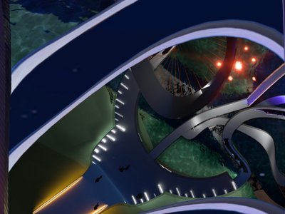 Twilight Crossing: A Pedestrian Bridge That Performs with Light and Water