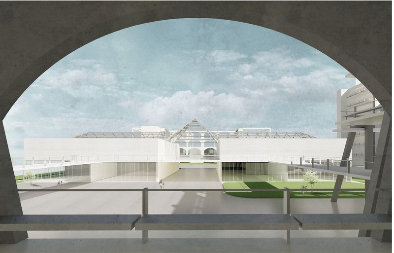 A view of the central atrium highlighting open spaces, modern design, and community-focused amenities.