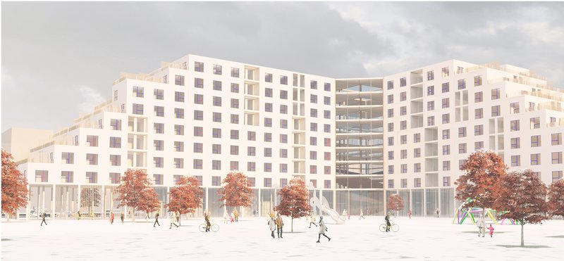 A vibrant communal space connecting residents and visitors, fostering interaction and recreation.