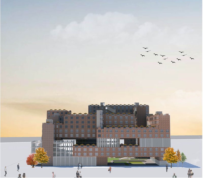 Green rooftop terraces offer stunning views and promote sustainability.