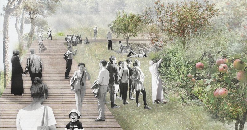 A vibrant fruit garden in Aleppo where communities reconnect with nature, fostering growth, sustainability, and shared experiences.