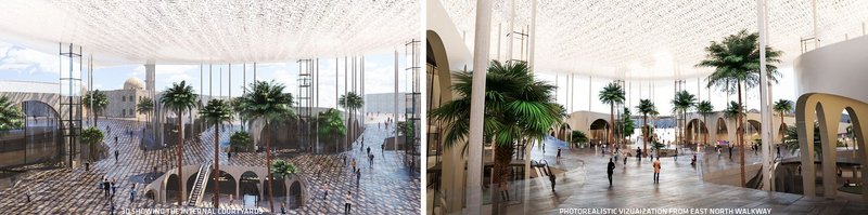 3D visualization highlighting internal courtyards, combining modernity with a touch of cultural heritage.