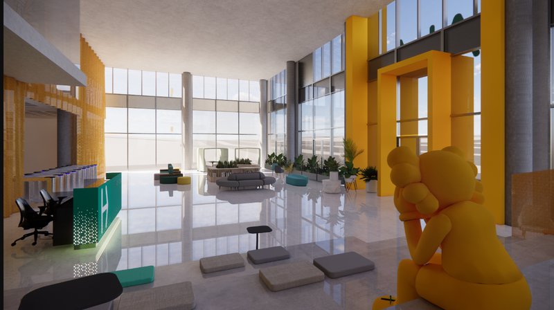 Modern Meeting Rooms: Transparent glass walls reflect HALA's commitment to clarity and communication.