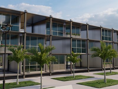 Compact Home: Industrial Steel Frames and Courtyards for Affordable Density