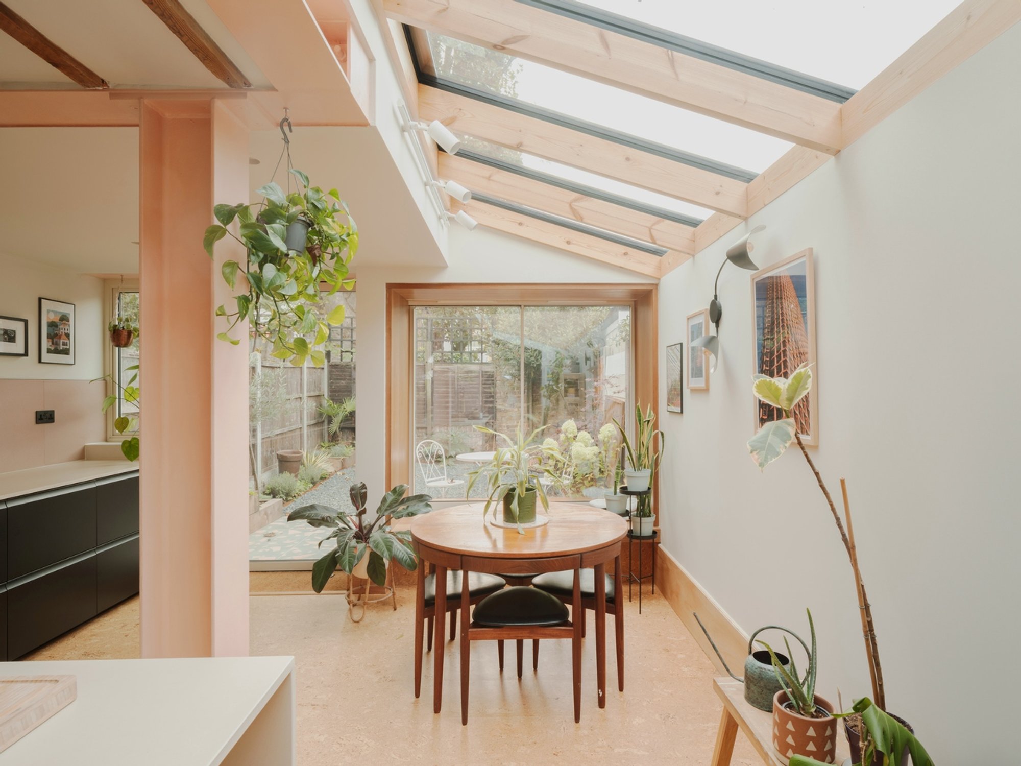 LSD Architects Turn a Dark Victorian Terrace in Forest Gate into a Pink-Framed Garden Room