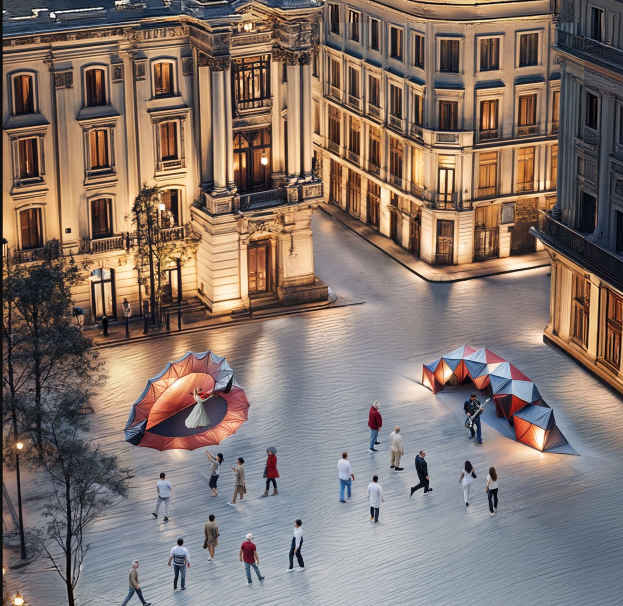 AeroStage: An Inflatable Faceted Canopy That Folds Performance Into Public Space